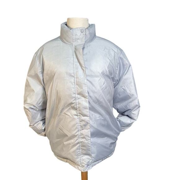 L.L.Bean Purple White reversible Down Puffer women’s Large Retro from 1990’s - Picture 11 of 16